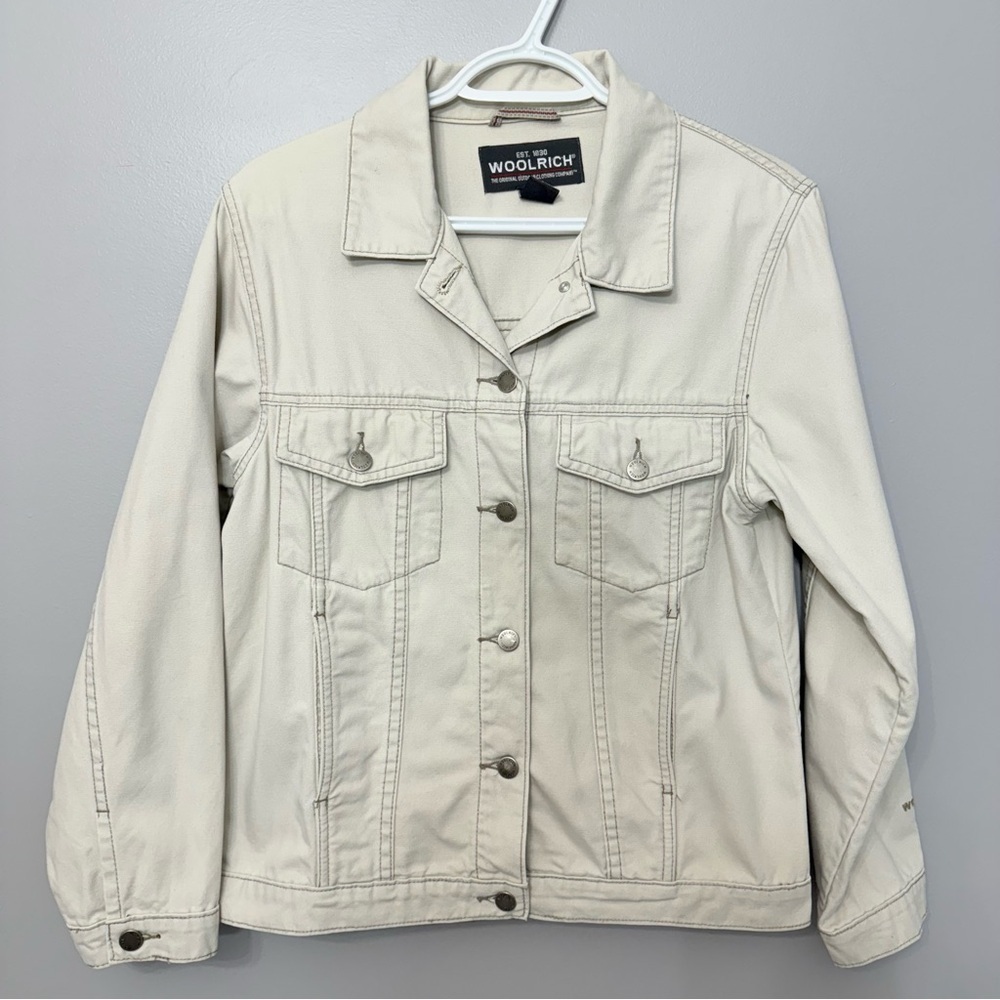 Woolrich Vintage Stone Canvas Cotton Denim Jacket Size S